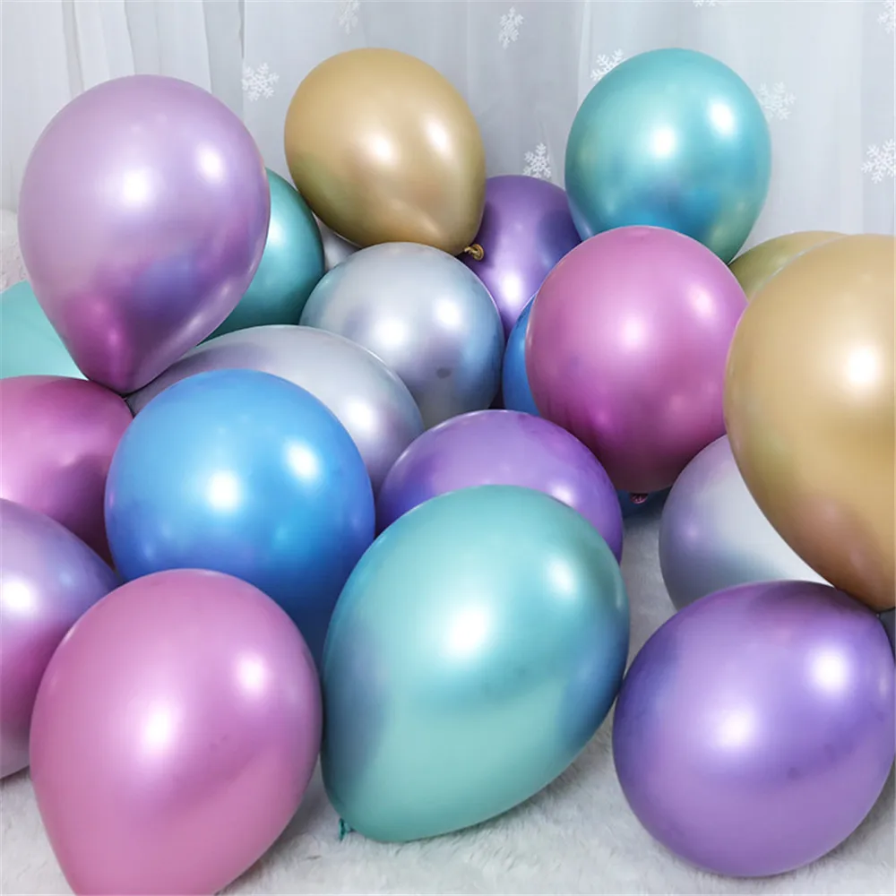 

25Pcs 10inch Chrome Metallic Latex Balloons Thick Pearly Metal Alloy Colors Photograph Wedding Birthday Party Decoration Balloon