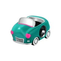 fit original pan green enamel cartoon car charms bracelet cute pink heart lights auto beads diy jewelry for women accessory gift