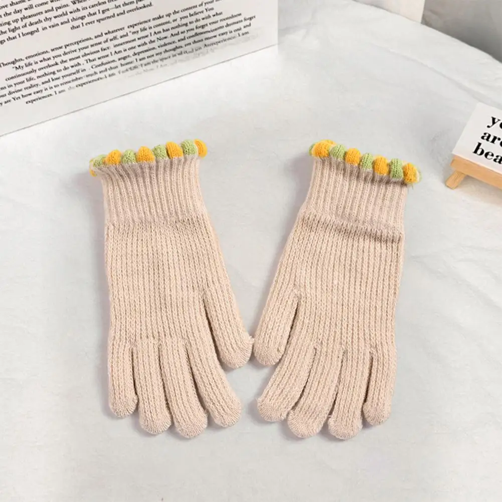 

Knitted Gloves Warm Knitted Touchscreen Gloves for Men Women Full Finger Stretch Thickened Winter Cycling Gloves Comfortable