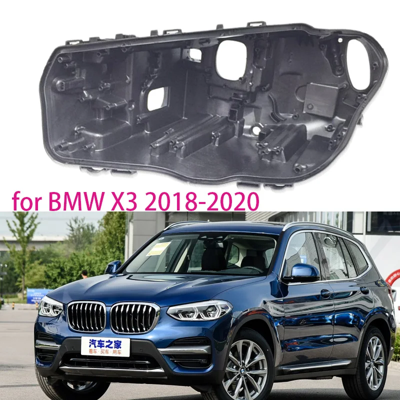 

For BMW X3 G05 2018-2020 Shell Lampshade Rear Shell Headlight Black Plastic Shell Car Black Protection Base Black Base Hernia
