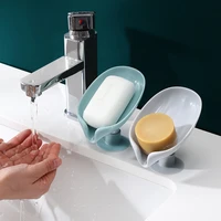 leaf shape soap box drain soap holder bathroom accessories suction cup soap dish tray soap dish for bathroom soap container
