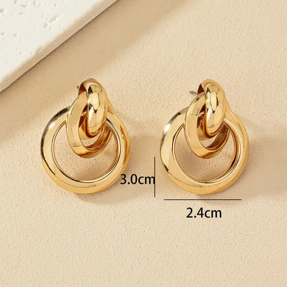 Новые модные маленькие серьги-гвоздики для женщин золотого цвета металлические