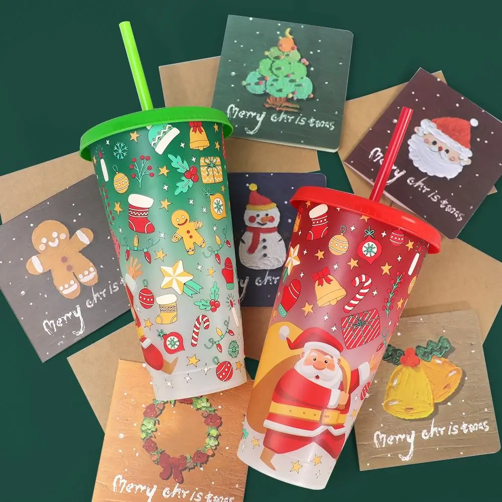 Модная пластиковая чашка меняющая цвет обеденные принадлежности многоразовая