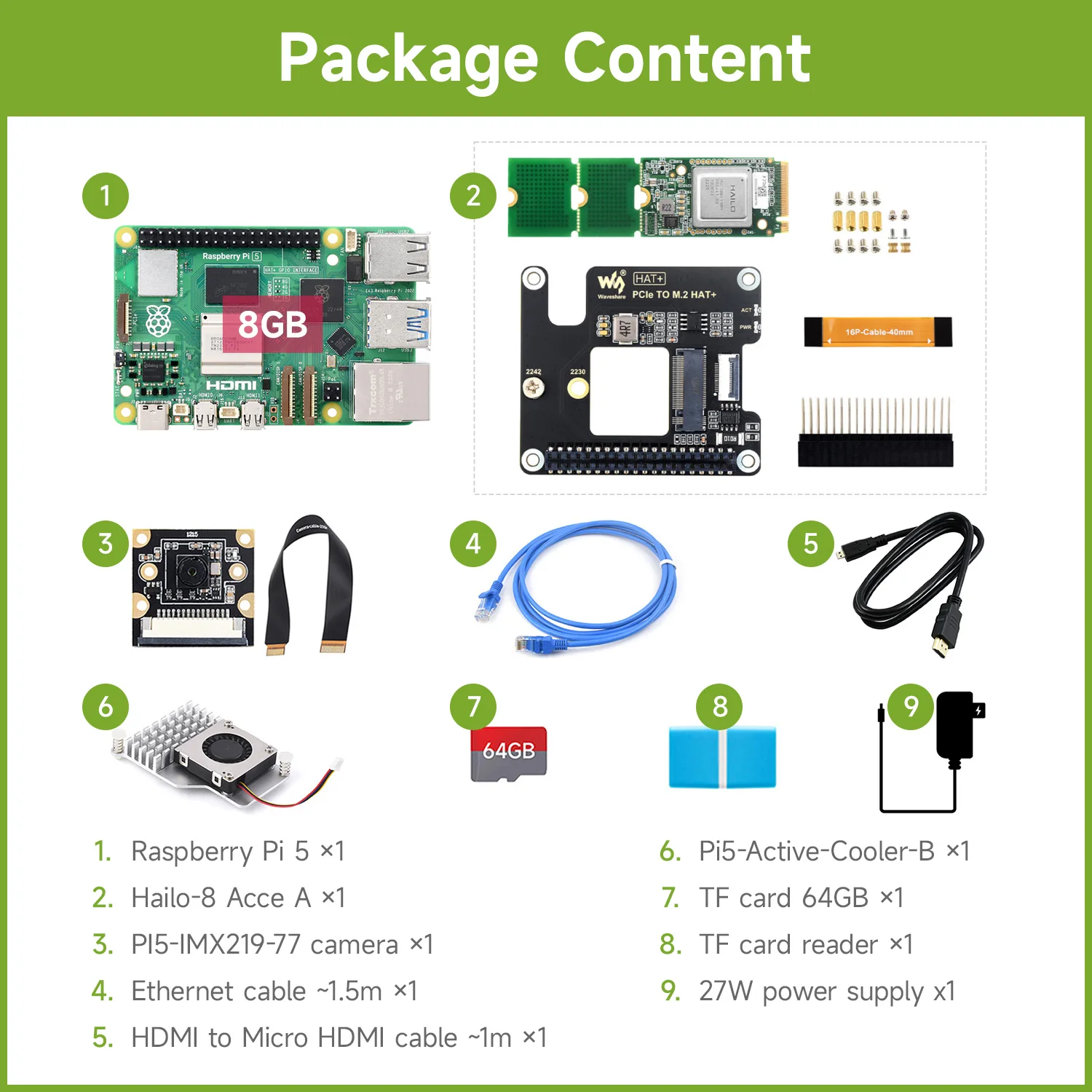 Комплект Raspberry Pi AI с камерой Waveshare | AliExpress