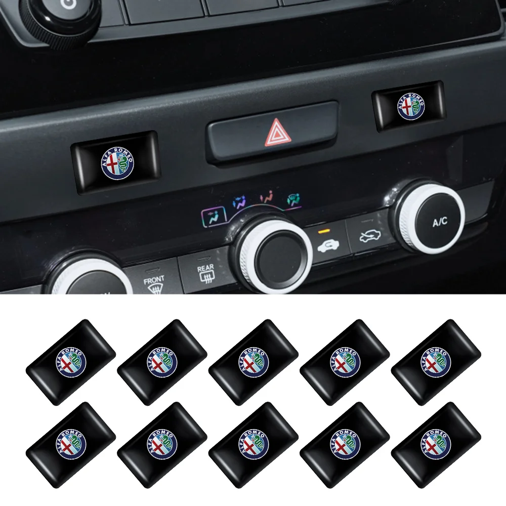 

10pcs Car Window Lifting Button Stickers Steering Wheel Badges Interior Decoration For Alfa Romeo Giulietta 159 Giulia MiTo 147