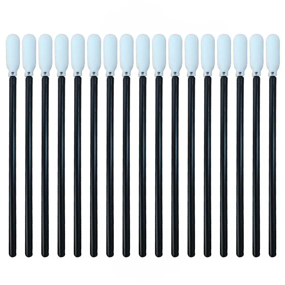 

200Pcs Black Foam Swabs 4.56'' Foam Tips Sponge Stick PP Handle Wipe Swab for Inkjet Printer Print Head Camera Optical Equipment