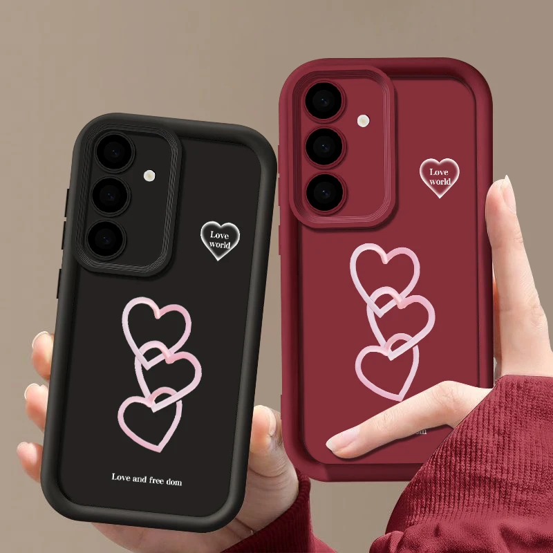 Фото Чехол с принтом «Полые сердца» для Samsung Galaxy A18 A57 A37 A27 A56 A16 A17 A55 A54 A26 A36 S26 S25 S24 S23 Ultra S26 FE №4