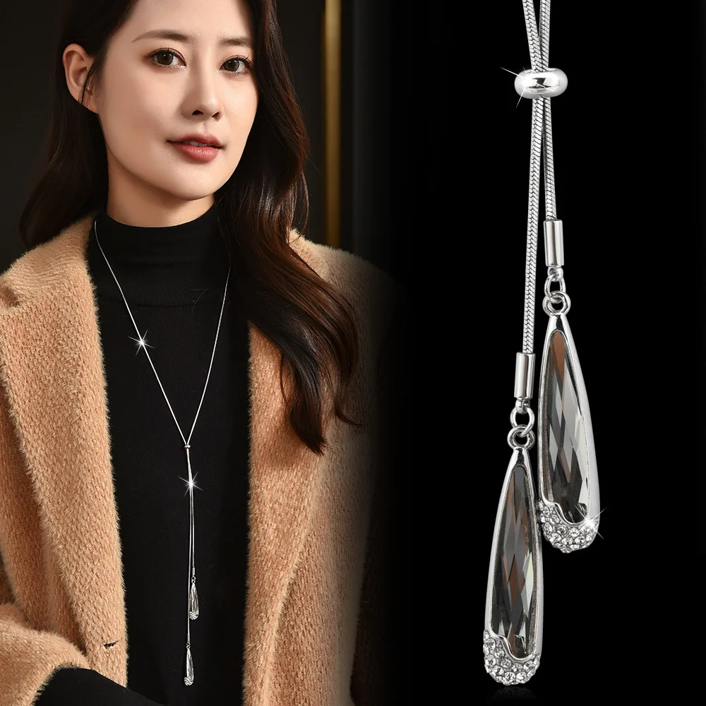 High end Accessories Elegant High-End Necklace Pendant Pull Women Trendy Decoration Autumn and Winter Sweater Chain Long High...