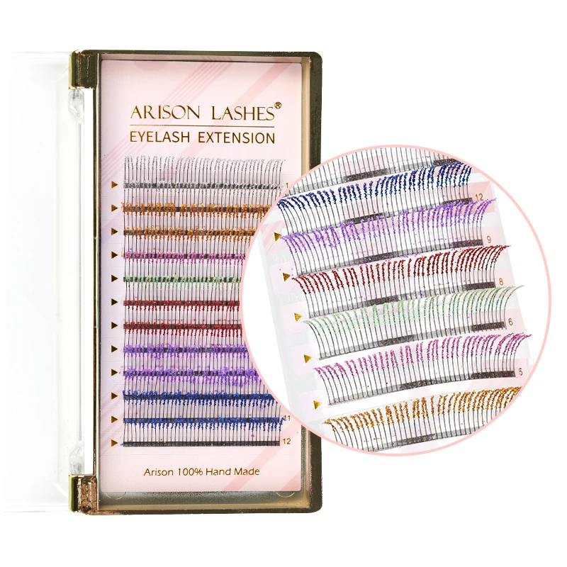 

Модные блестящие накладные ресницы с бриллиантом c, завитые, макияж, Индивидуальные Накладные ресницы, блестящие серебряные мерцающие цветные ресницы