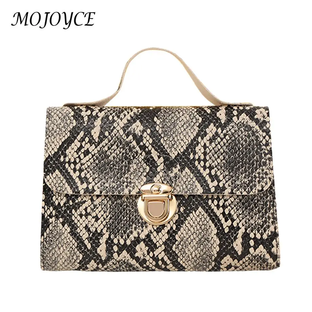 

Serpentine Crossbody Handbag Leather Casual Shoulder Bags Small Tote Handle Bags for Outdoor Business Traveling