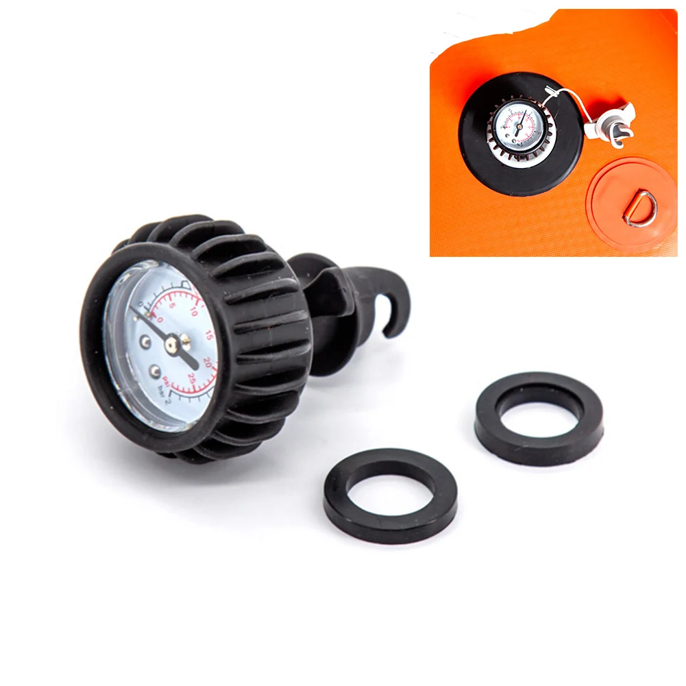 

23Ps PVC Pressure Gauge Air Thermometer Barometer Pressure Gauge Air Valve Measurement For Inflatable Boat Kayak