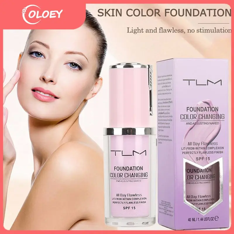 

30ML TLM Color Changing Foundation Makeup Full Coverage Primer Base Sunblock SPF 15 Matte Foundation Natural Brightening TSLM1