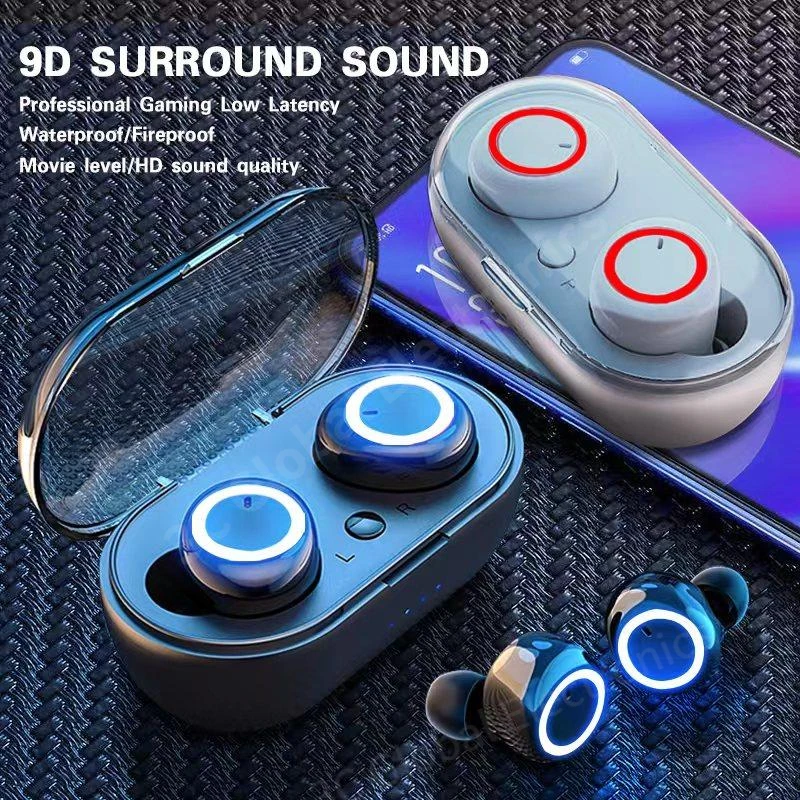 TWS Y50 Bluetooth наушники 5,0 беспроводная гарнитура IPX7 водонепроницаемые наушники с глубокими басами настоящие Беспроводные стереонаушники спор...