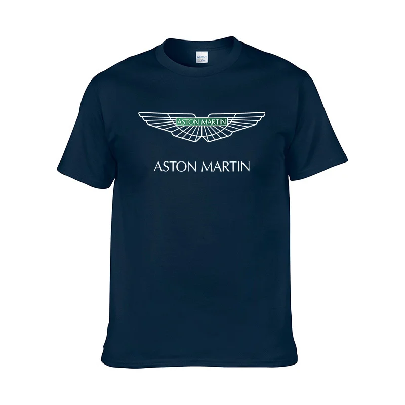 

Футболка мужская с коротким рукавом, хлопок, принт логотипа «Aston Martin», Повседневная рубашка в стиле Харадзюку, европейские размеры, лето