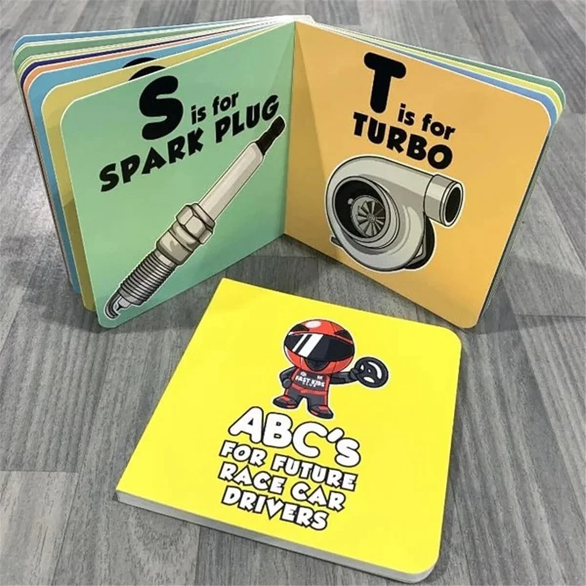 Фото A66I2 ABC'S for Future Race Car Drivers Книга с алфавитом (детская книга, детская книга, книга для малышей) №5