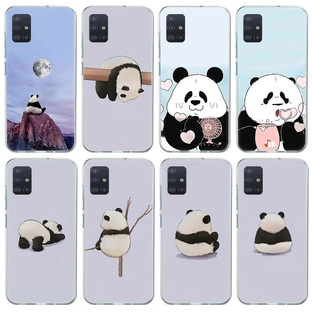 

Cute Cartoon Panda Case Funda For Samsung Galaxy A51 A71 A42 5G A50 A70 A30 A40 A10S A20E A91A6 A7 A8 A9 Phone Shell Cover Coque