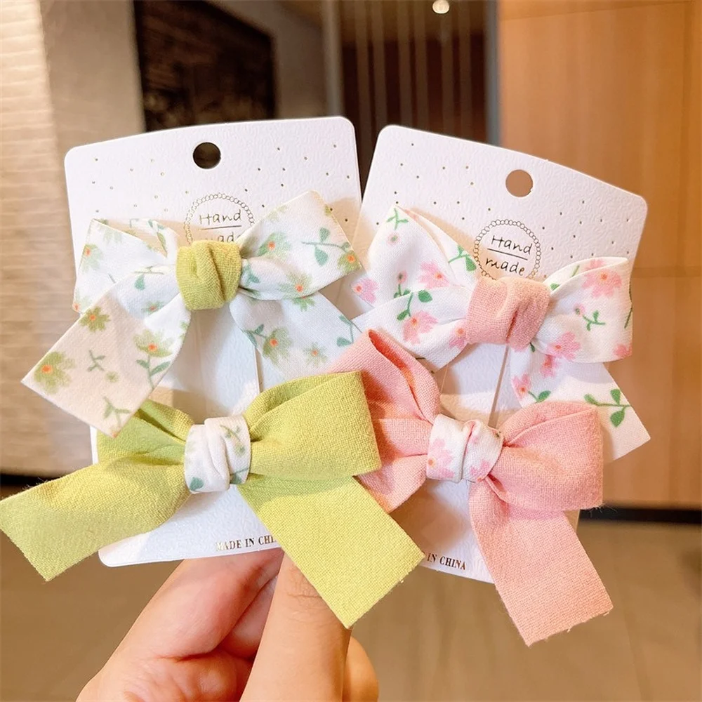 Children Bow Hair Clips Barrettes A Pair Girl Kids Headwear Hair Accessories Accesorios Para El Cabello