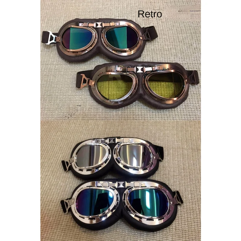 

Eye Protection Windproof Sand-Proof Sunscreen UV Riding Outdoor Electric Motorcycle Helmet Retro Goggles