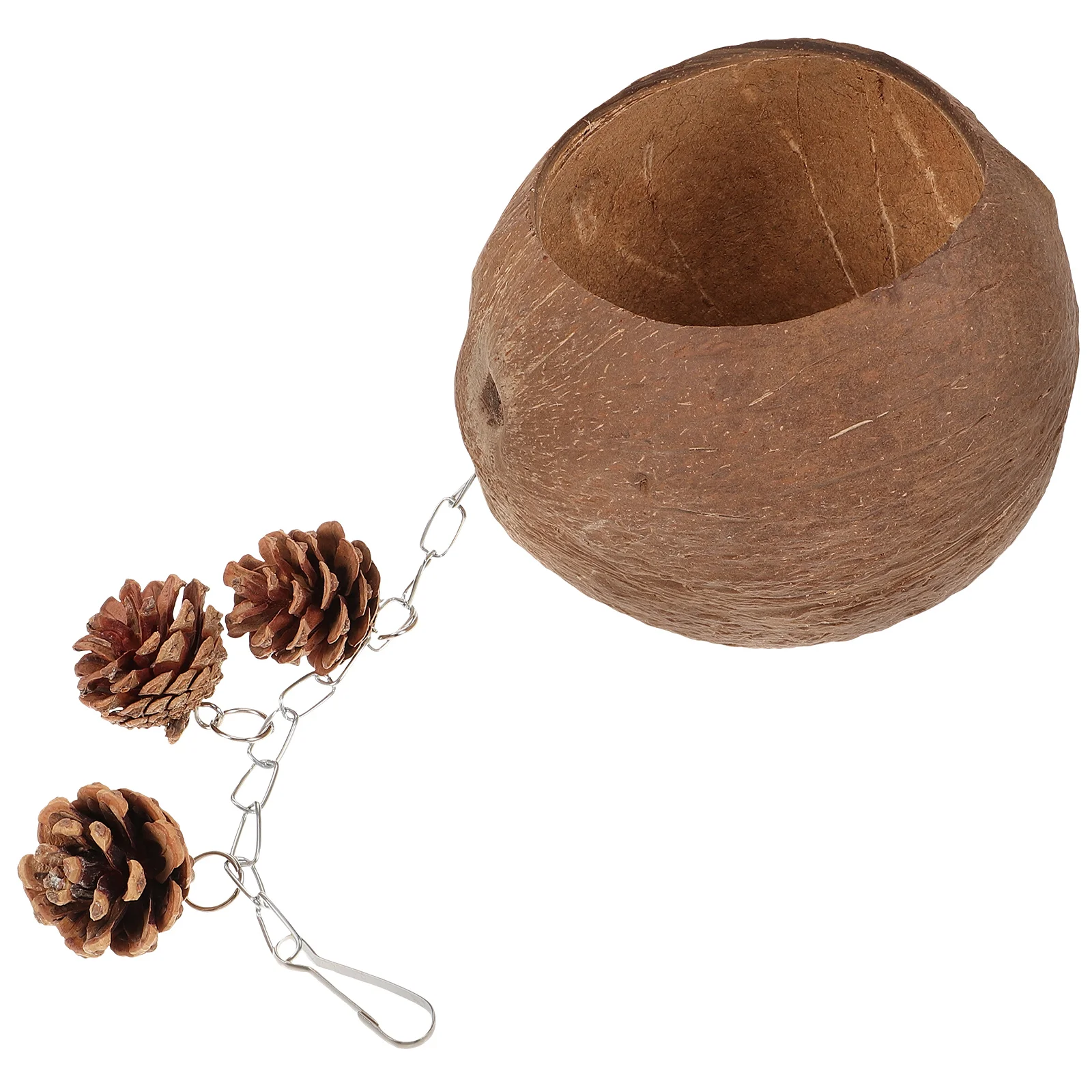 

Hanging Bird House Coconuts Shell Bird Nest Parrot Parakeet Coconuts Swing Toy