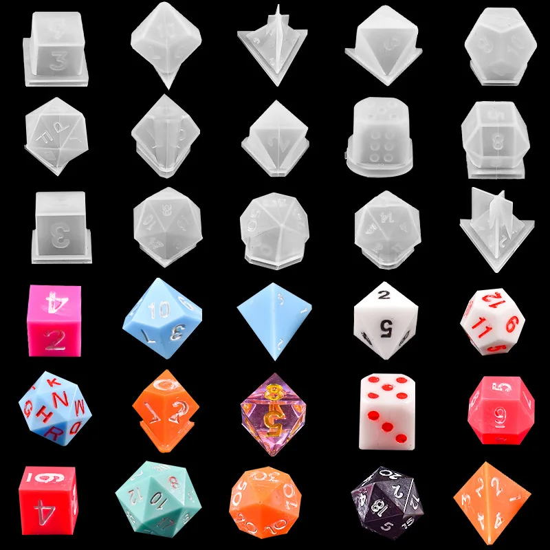 19 Shapes Irregular Dice Epoxy Resin Molds DIY for Multi-spec Digital Game Dried Flowers Silicone Mold Jewelry Making Tools images - 6