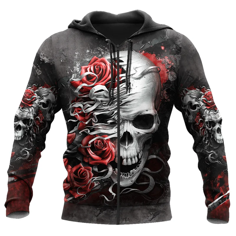 Модные забавные мужские толстовки и свитшоты с 3D-принтом в виде розового черепа
