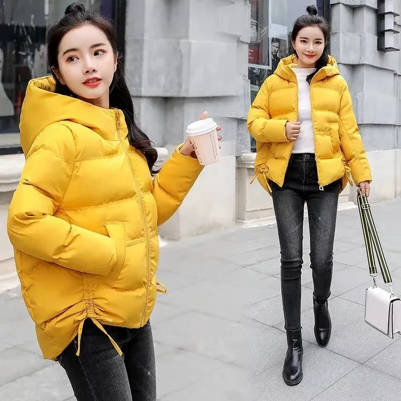 2021 New Women's Coats Parkas Winter Jacket Fashion Hooded Bread Service Jackets Thick Warm Cotton Padded Parka Female Outwear