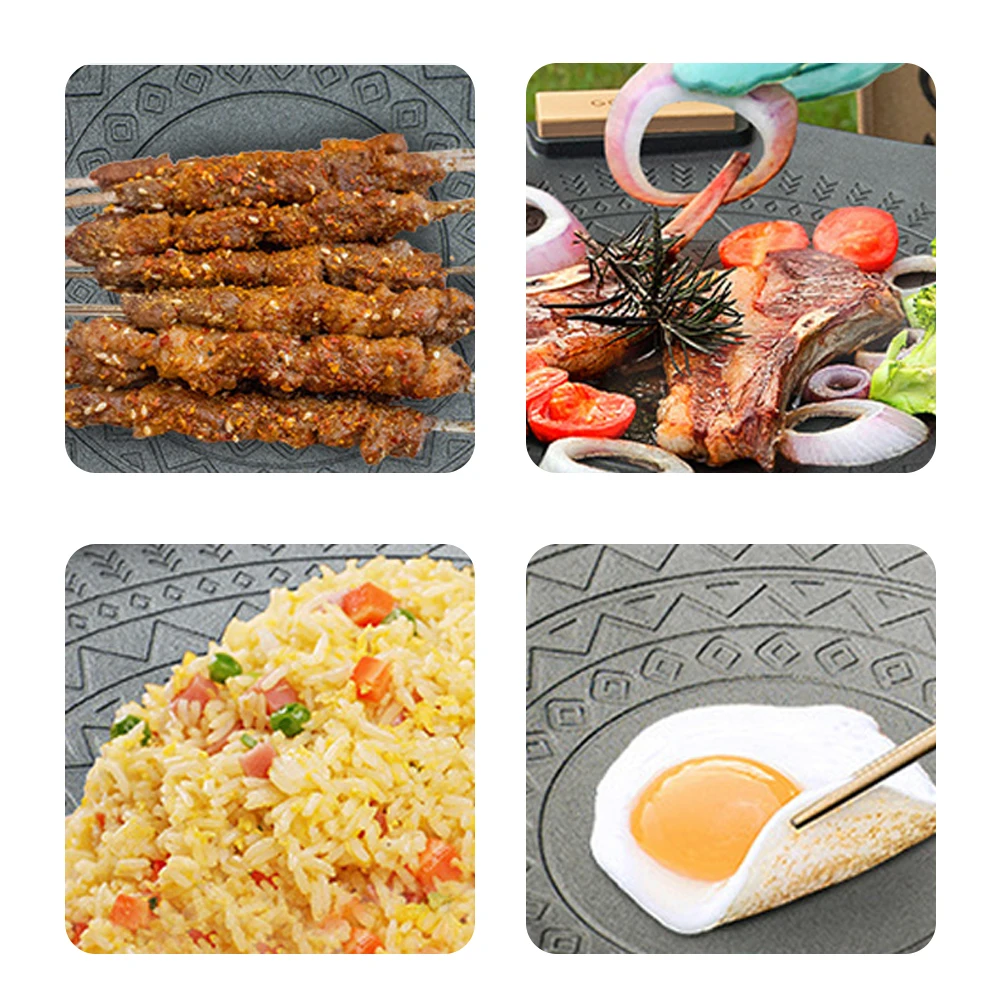 Уличная портативная сковорода для гриля походная жарки с антипригарным