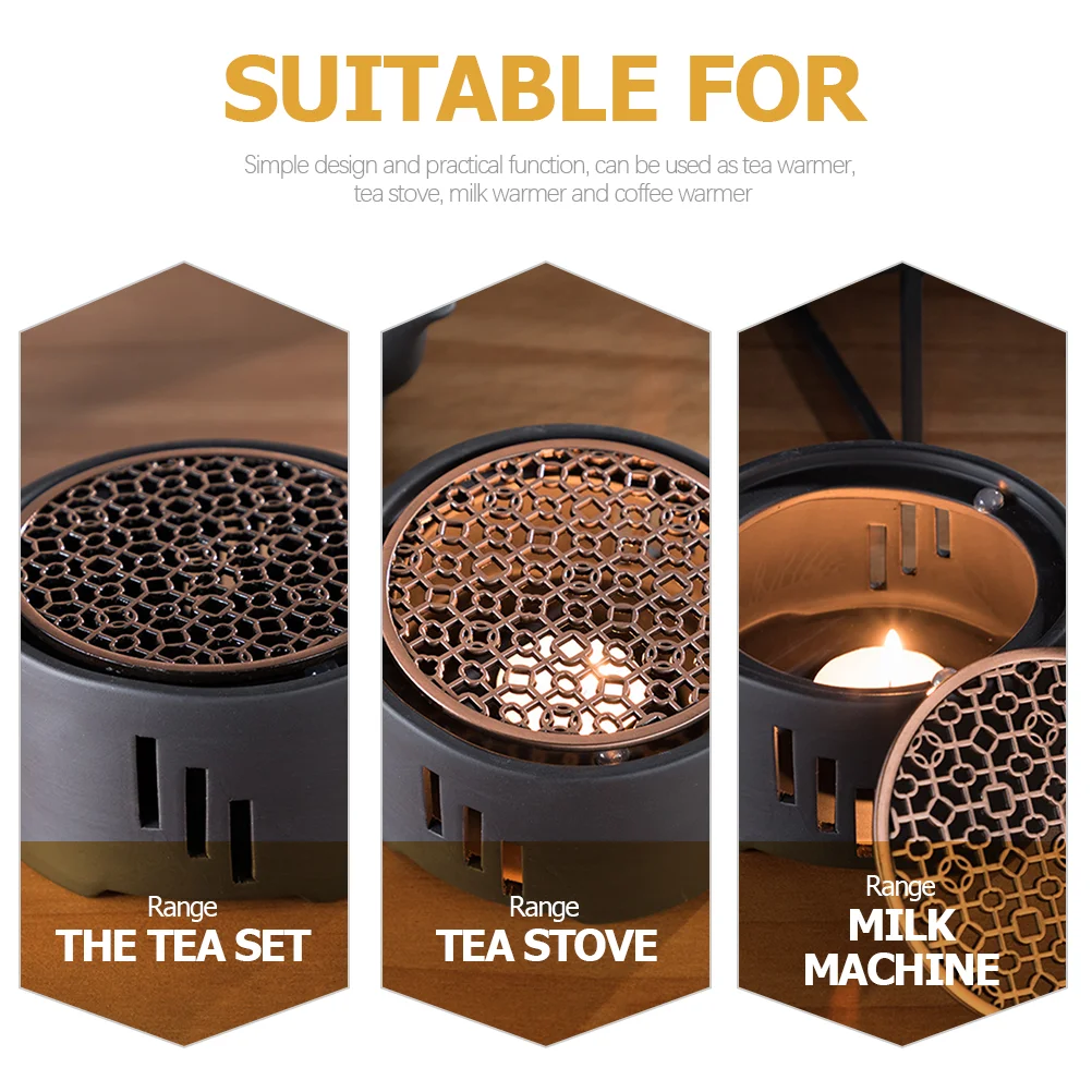 Tea Warmer Metal Teapot Base Light Heater Hollow Stainless Steel Coffee Warmers for