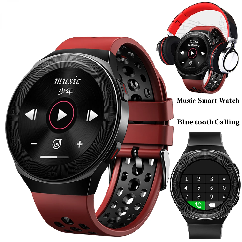 

MT3 Music Smart Watch 8G Memory Men Blue Tooth Call Full Touch Screen Waterproof Recording Function MT2 MT-3 Fashion Smartwatch