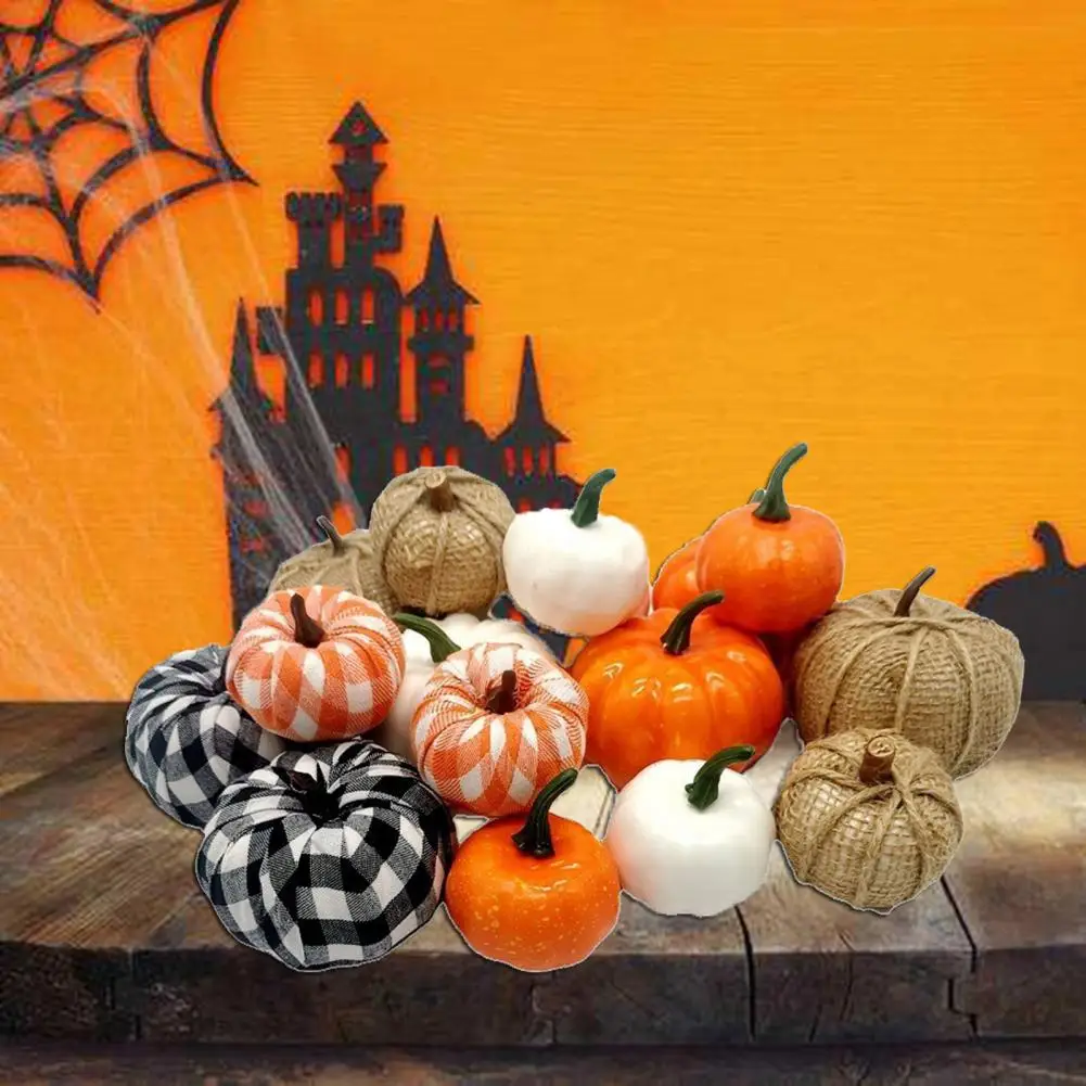 

Яркие уникальные декоративные поддельные тыквы 16 шт., удобные тыквы, орнамент, прекрасное качество изготовления для фестиваля