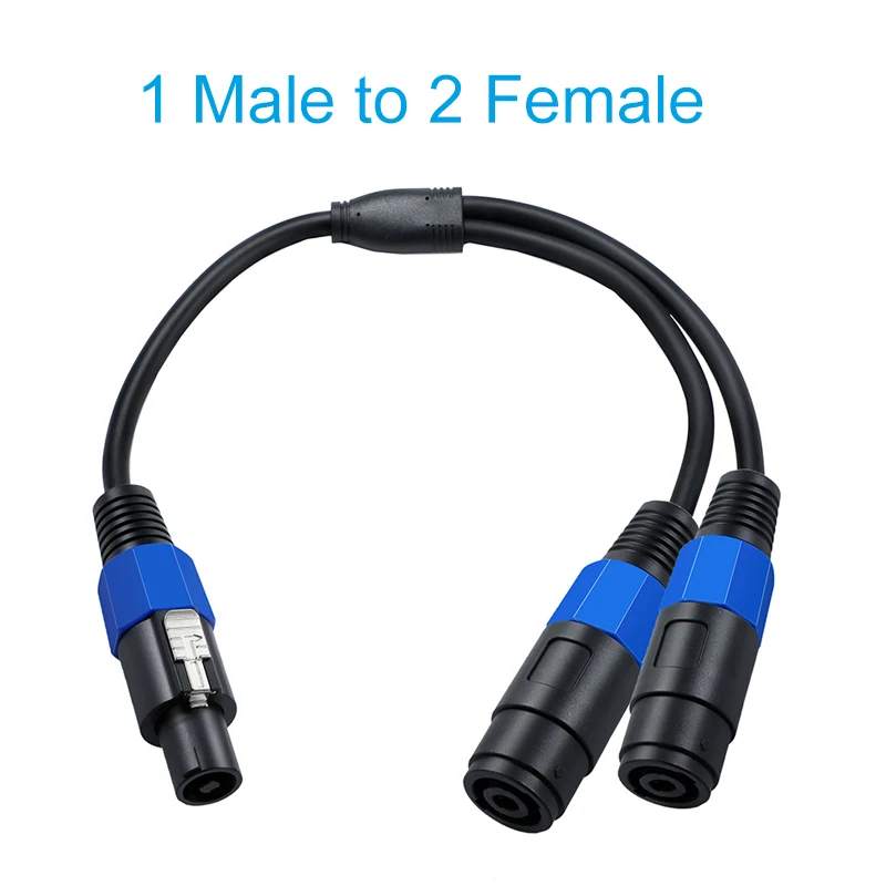 

Разветвитель кабеля для динамика, 1 гнездо/штекер на 2 штекера/гнездо, разрывной удлинитель для динамика для DJ PA для сценического громкоговорителя