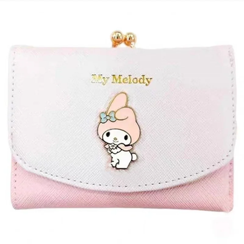 Брелоки для ключей Sanrio в виде кошелька коричная сумка карт ACGN My Melody Kawaii PU Coin аниме