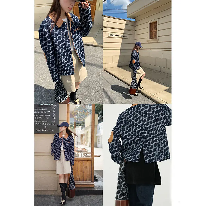 Женская бейсбольная куртка с отложным воротником |