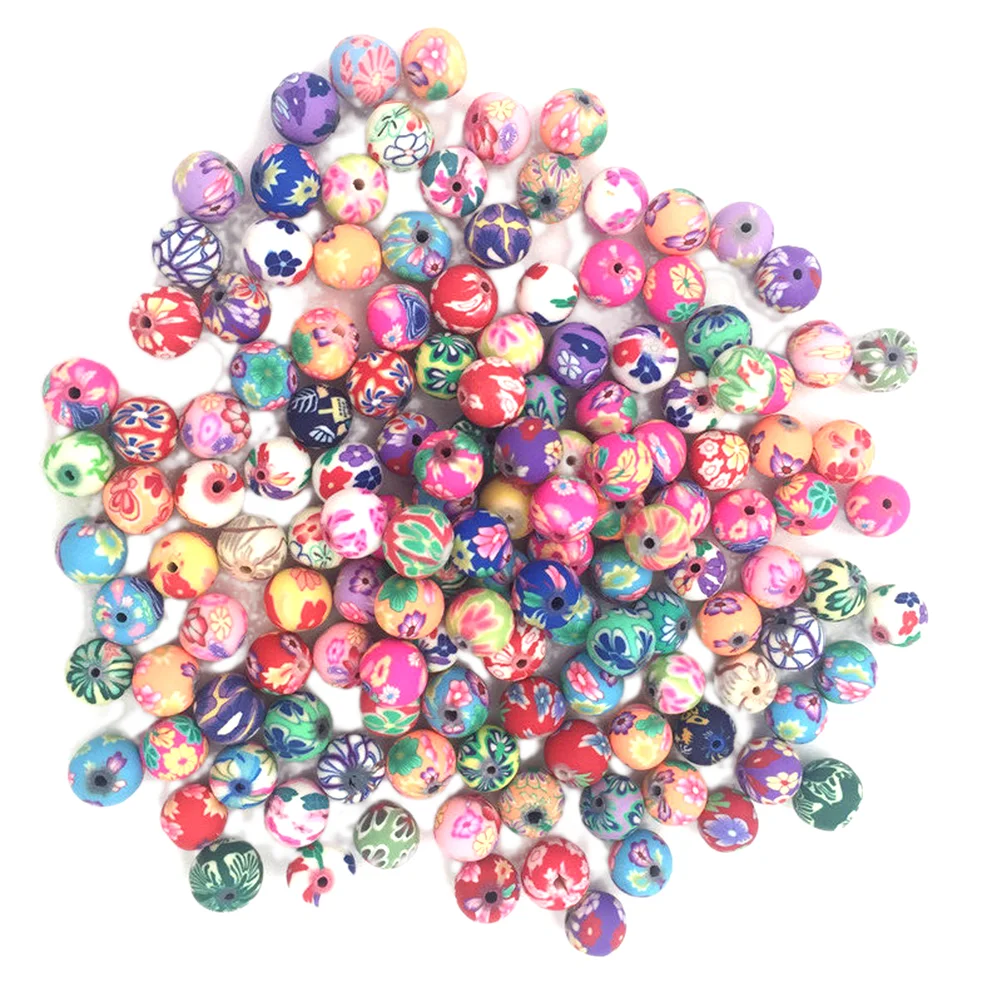

50pcs 8MM Clay Beads Colorful Spacer Beads Charm Beads Loose Beads for Craft Making