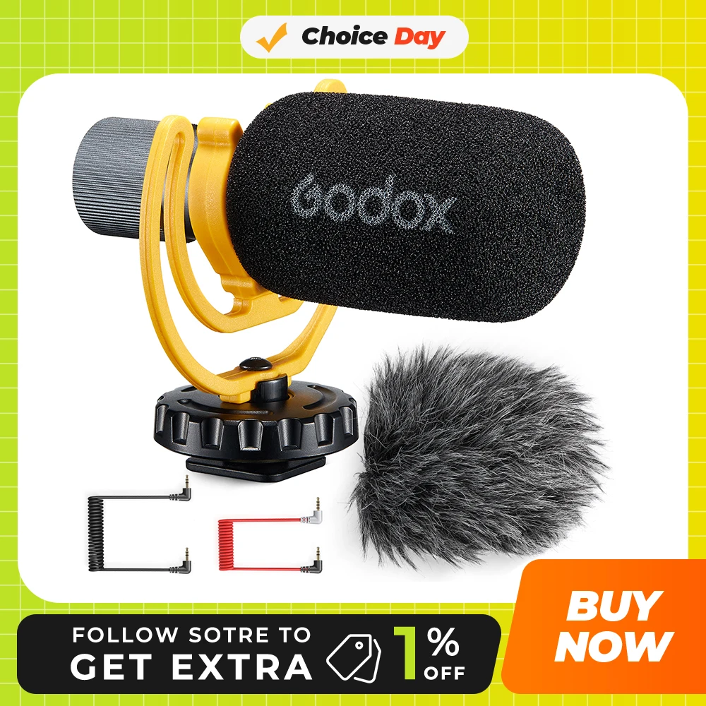 Компактный микрофон Godox VS-Mic 3 5 мм для смартфонов iPhone Android DSLR-камер видеозаписи
