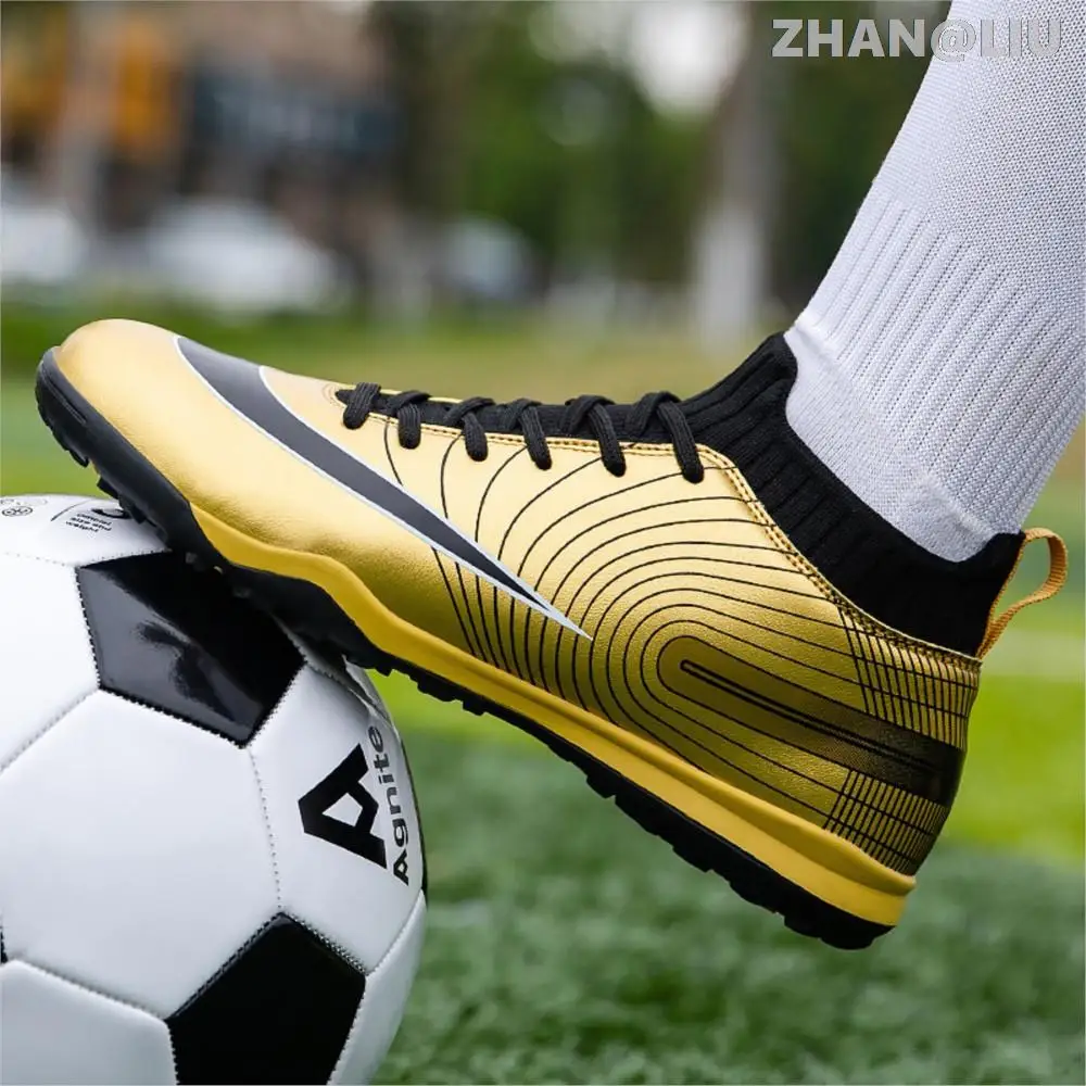 

New Professional Unisex Soccer Breathable Shoes Antiskid Long Spikes TF Ankle Football Boots Outdoor Grass Cleats Football Shoes