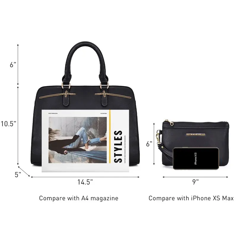 Women Satchel Handbags Shoulder Purses Totes Top Handle Bags With Matching Wallet