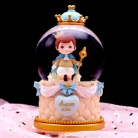 prince and princess pumpkin carriage crystal ball music box pink castle couple decoration desktop resin ornament carousel