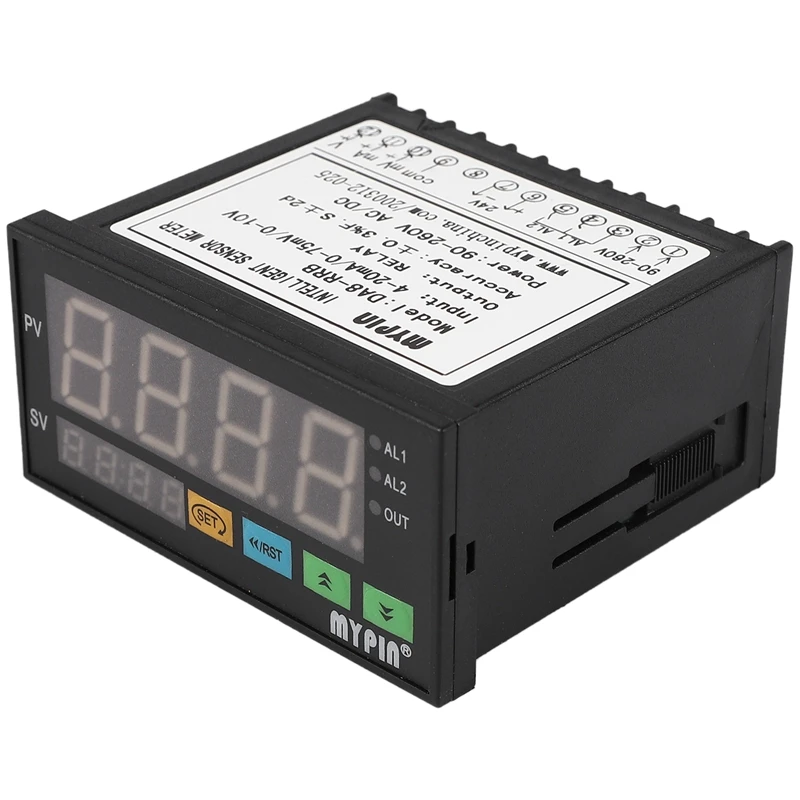 Фото MYPIN DA8-RRB Интеллектуальный датчик Метр Дисплей Контроллер Вход 0-75MV/4-20MA/0-10V 2 Релейная сигнализация Универсальный датчик-индикатор №4