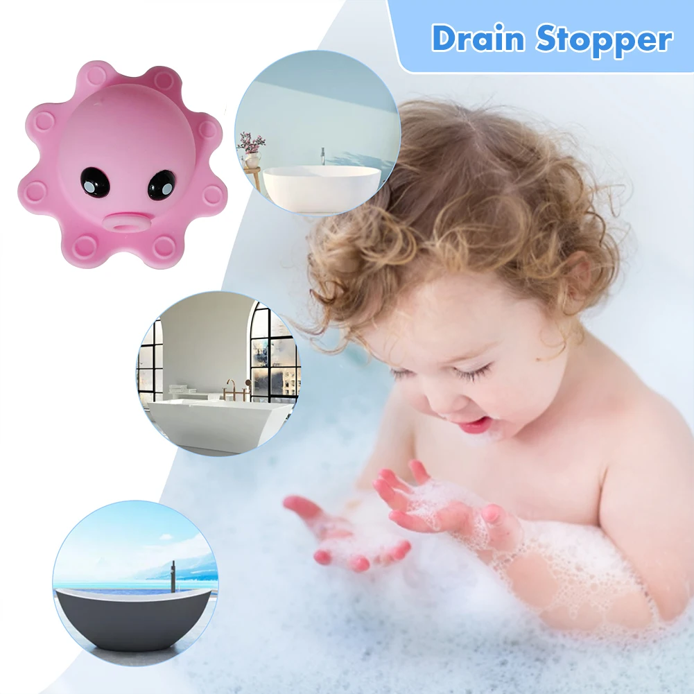 

Silicone Tub Overflow Drain Cover Suction Cups Octopus Bathtub Drain Stopper for Deeper Bath Adds Water Bathroom Spa Accessories