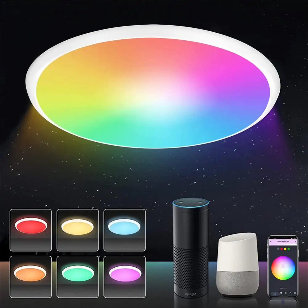 

Rgb Work With Alexa /google Home Smart Ceiling Light 110v 220v Led Ceiling Light Smart Home Tuya Smart Ceiling Lamp 30w