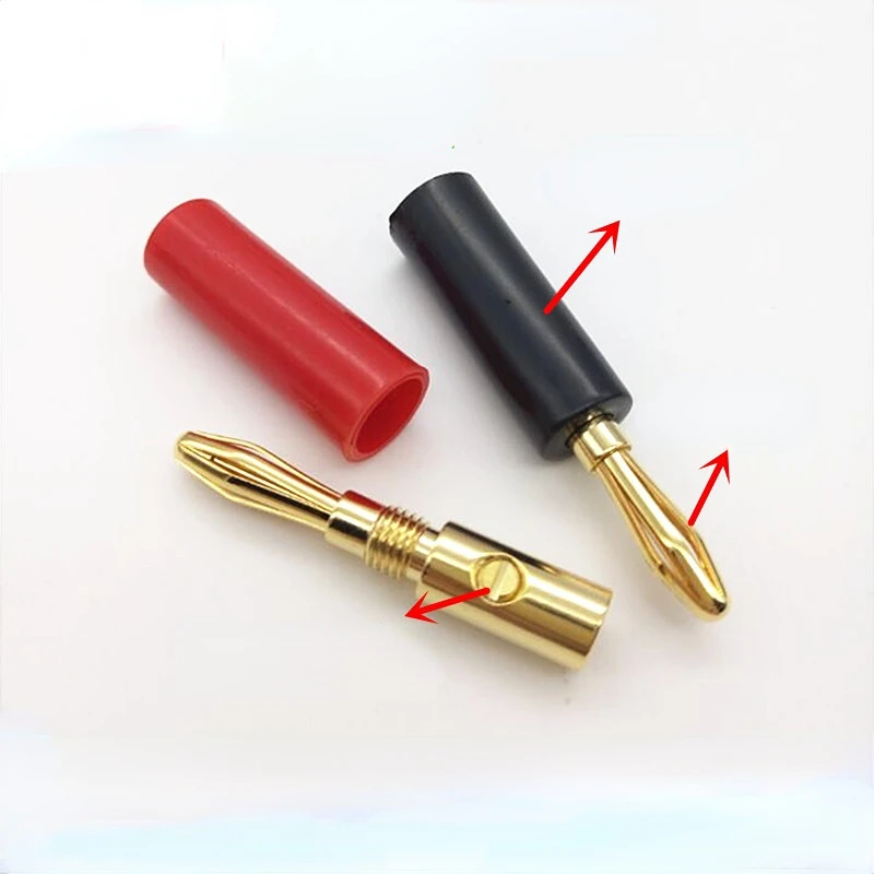 

4pcs Direct plated all copper high-grade hard rubber shell 4mm banana plug audio plug horn wire banana plug
