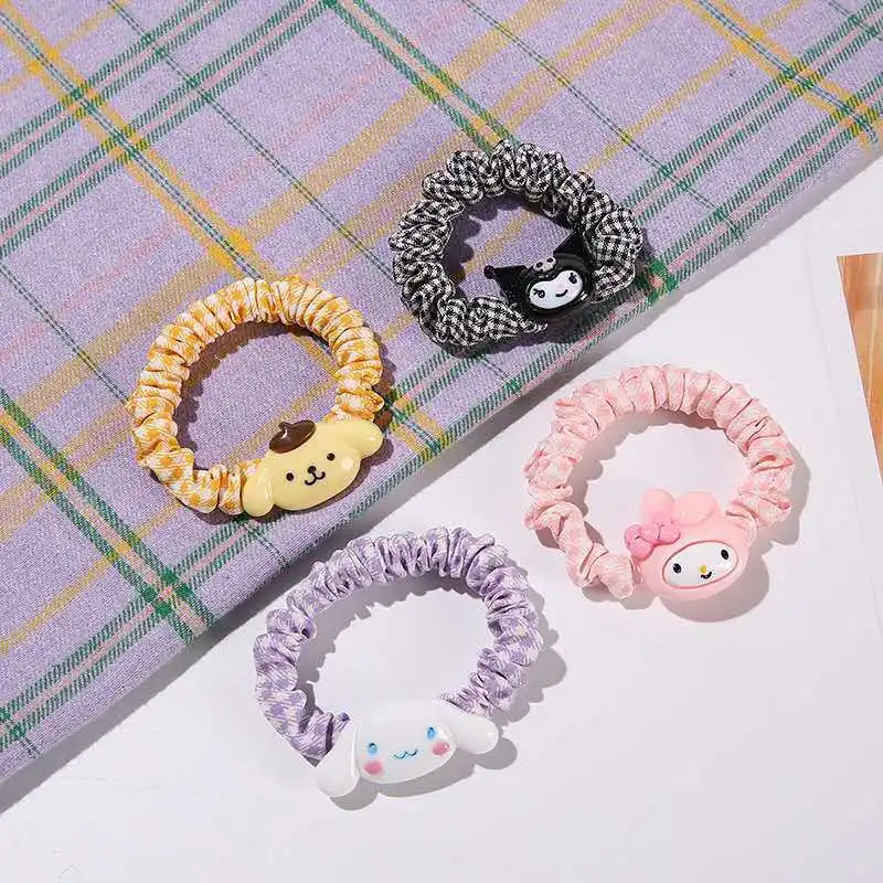 

New Sanrio Hair Ring Cute Girl Yugui Dog Sweet Sausage Ring Hair Rope Bracelet Small Rubber Band Hair Accessories Birthday Gift