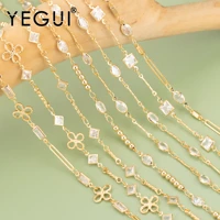 yegui c290diy chainpass reachnickel free18k gold platedcopper metelzirconsdiy bracelet necklacejewelry making1mlot