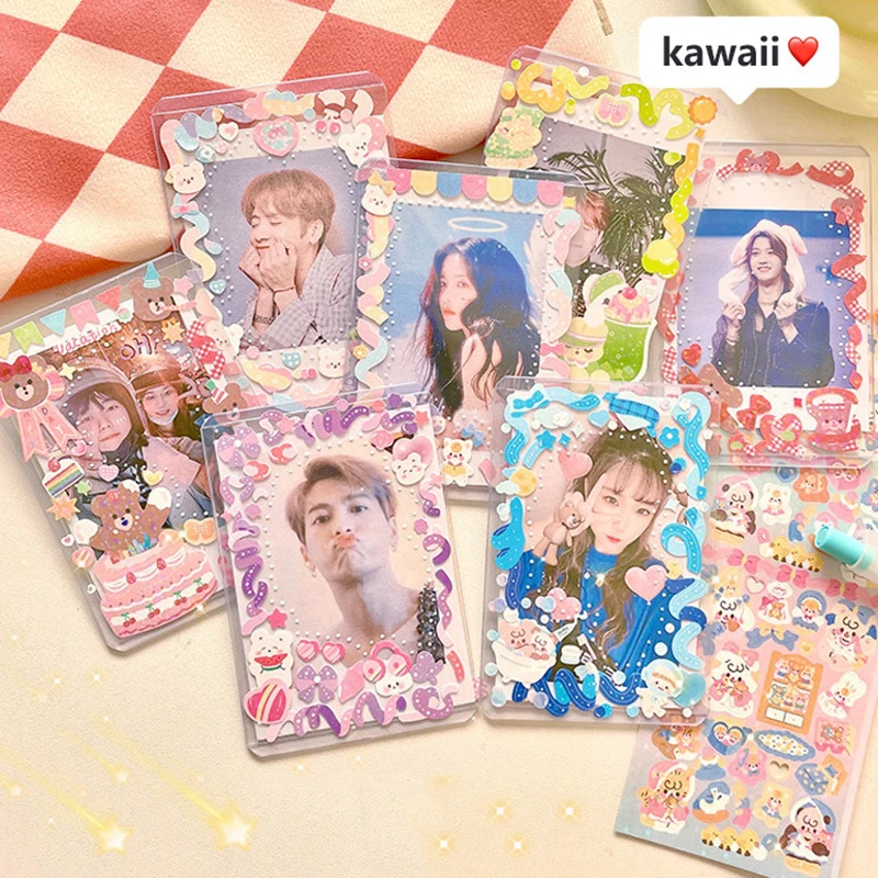 

20Pcs Kpop Photocards Sleeves Transparent Card Film Protector Idol With Screen Photo Sleeve Card Holder School Stationery