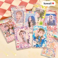 20pcs kpop photocards sleeves transparent card film protector idol with screen photo sleeve card holder school stationery