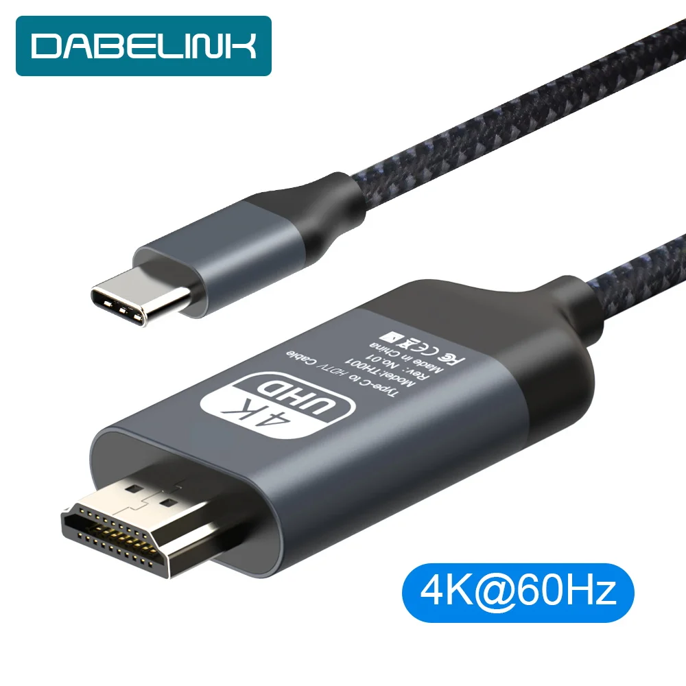Кабель USB C-HDMI совместимый с 4K 60 Гц Type C HD Thunderbolt 3 конвертер MacBook Huawei Mate30 адаптер -