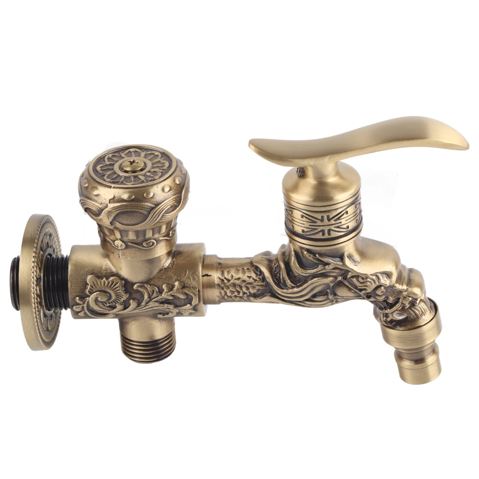 

G1/2 Wall Mounted Washing Machine Faucet Brass Retro Hot Cold Water Tap Bathroom Supplies