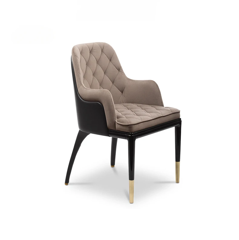 

High Quality Modern Unique Design Dining Chair Genuine Leather Dining Chair Solid Wood Leg Dinner Chairs