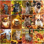 Набор для алмазной вышивки HUACAN 5D, осенняя картина, квадратнаякруглая вышивка